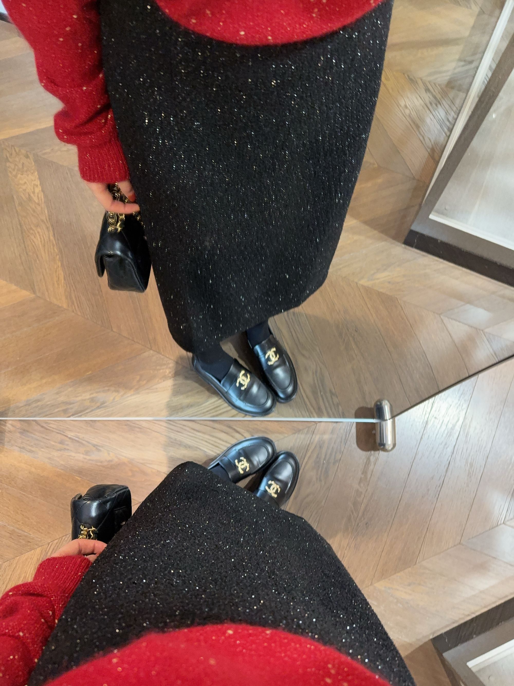 【大静静】“闪耀长裙”无束缚感星光亮片A字开叉直筒半身裙