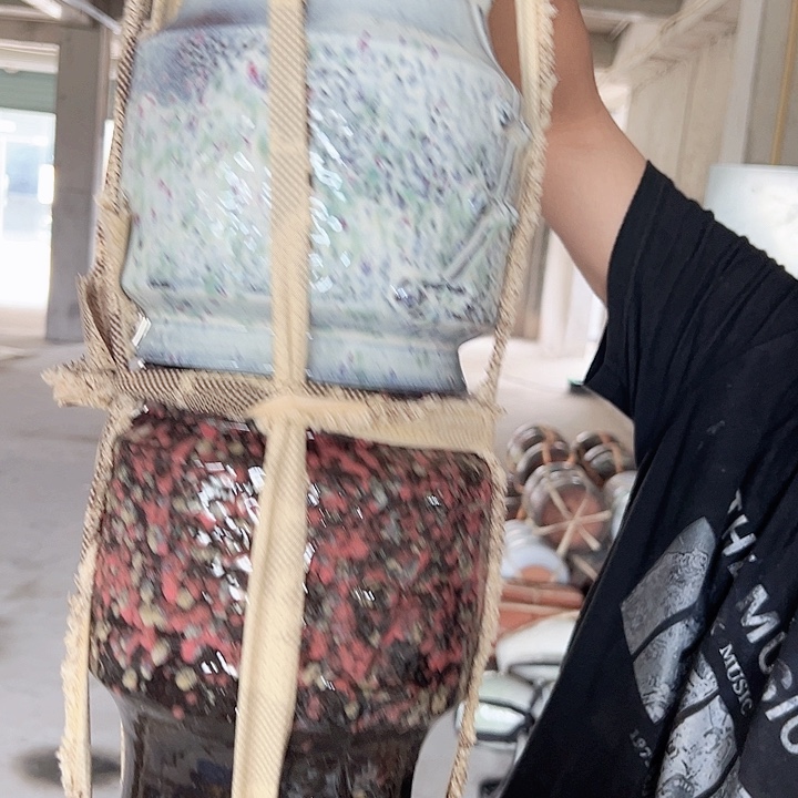 紫砂花盆高27口16