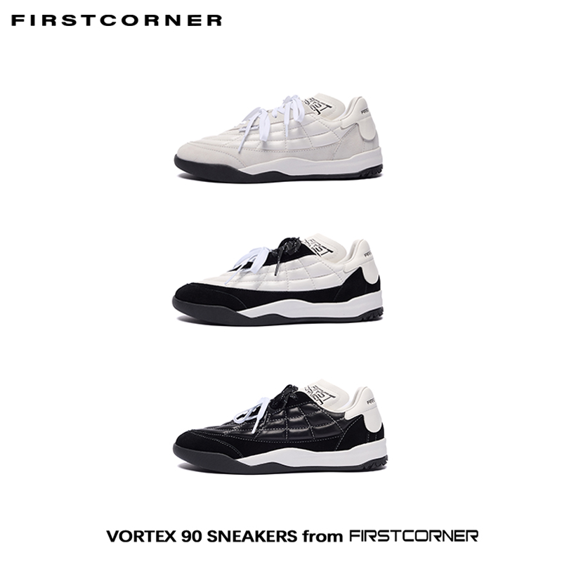 FIRSTCORNER扭曲系带复古全羊皮足球薄底休闲男女运动平口平底鞋B