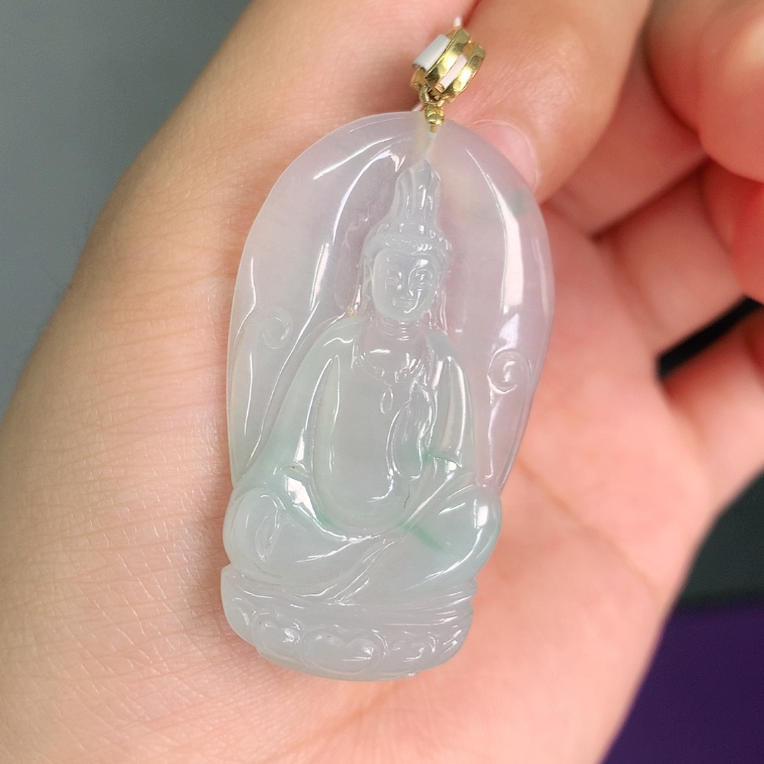 颈饰18K金镶嵌翡翠44-24.5-4.3