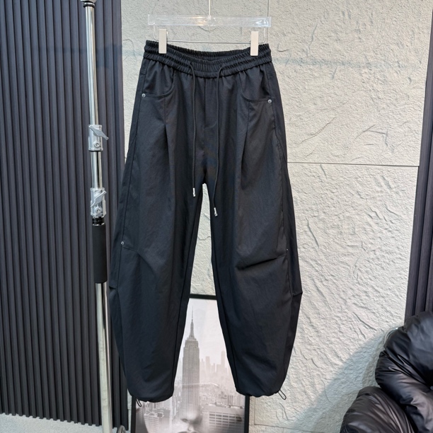 小算盘高端潮牌定制水洗棉布简约宽松直筒工装休闲裤男士8815