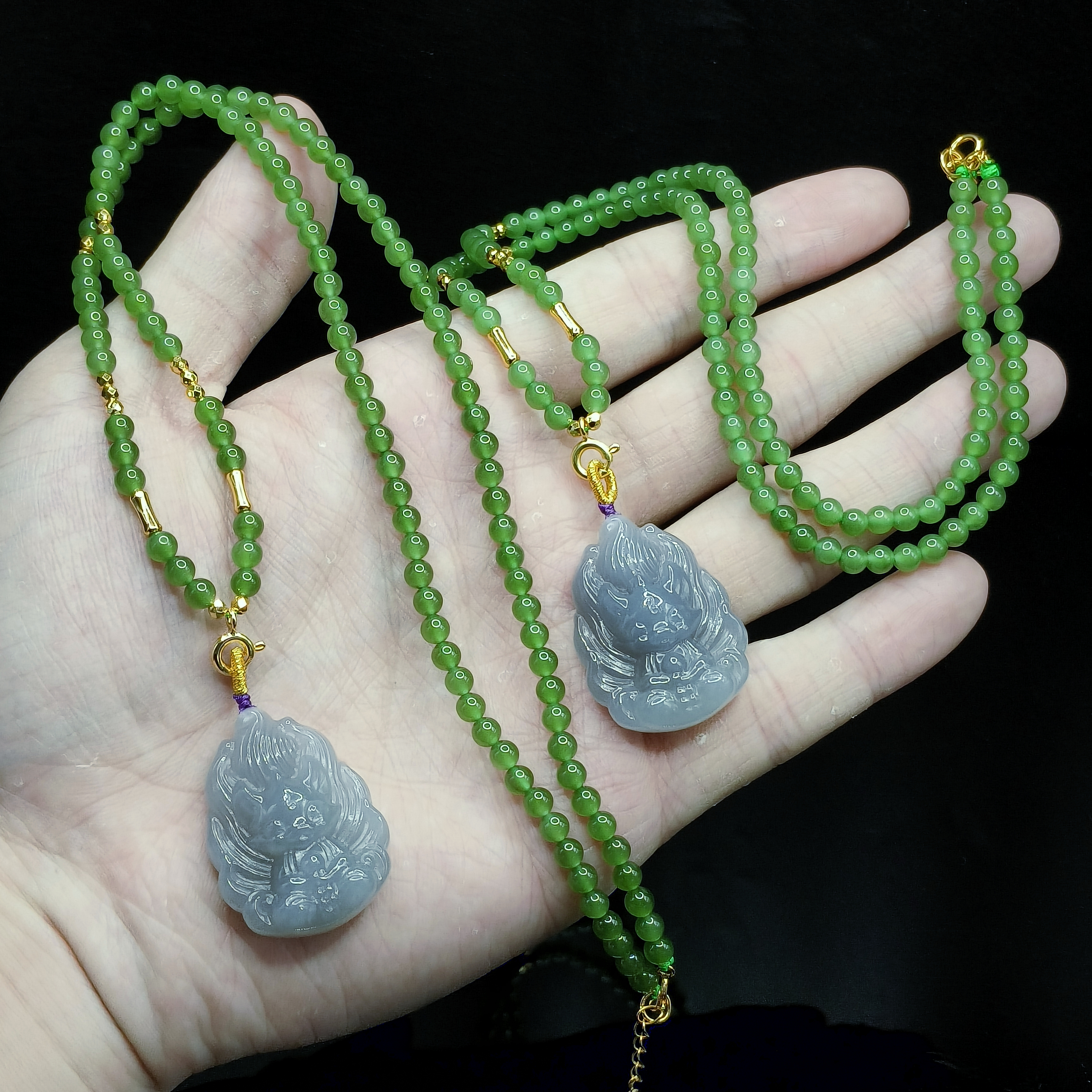 【东北哥精选】S925银和田玉风九毛衣链H1【多样性发其一】约3mm