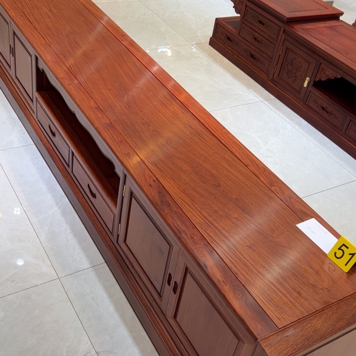 花梨木类家具老*缅花电视柜