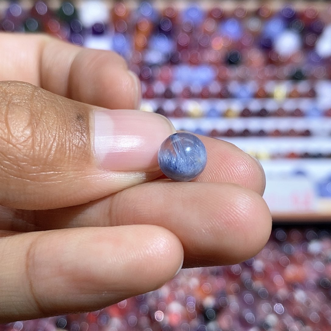 水晶蓝发晶单珠未镶嵌