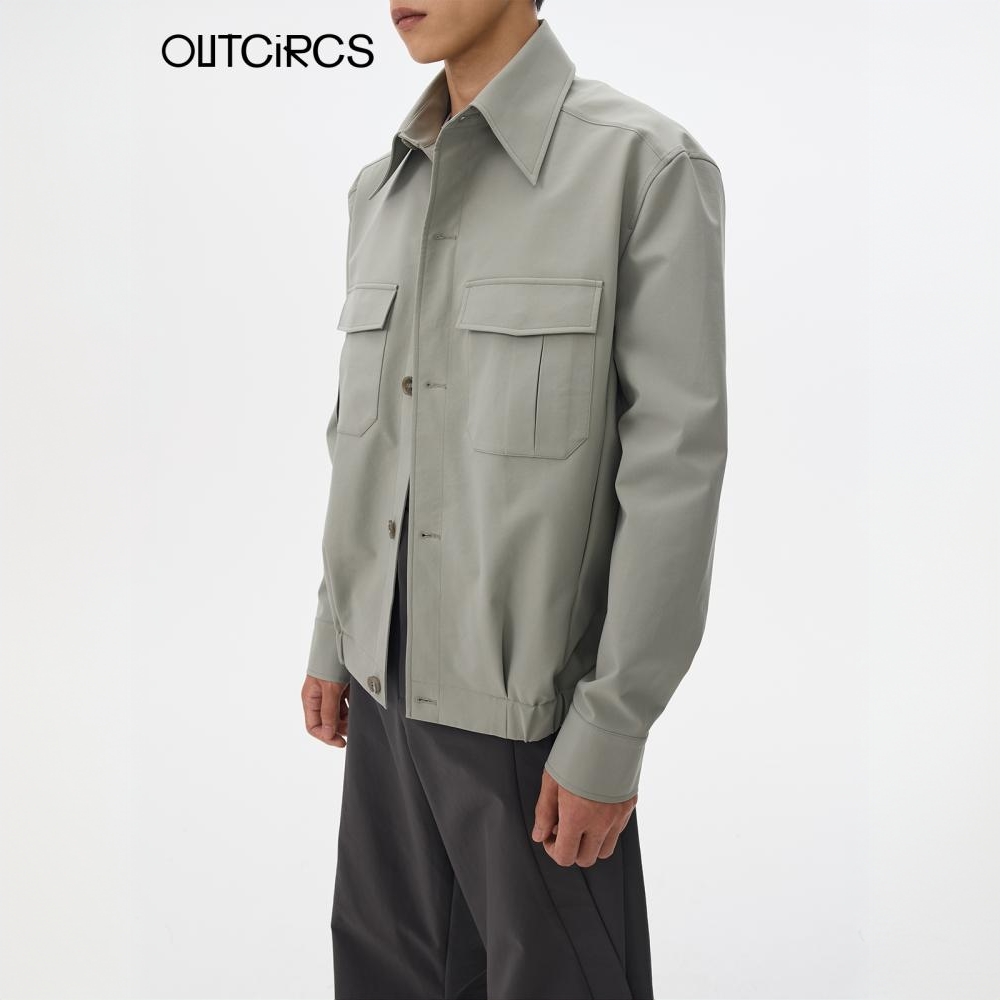 OUTCiRCS双袋夹克外套2025春季新品男士不易皱易打理外套