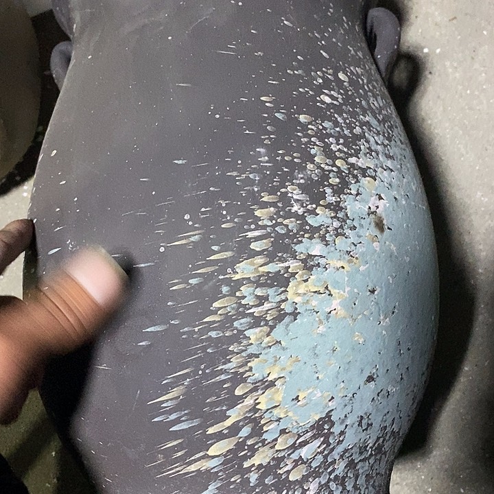 紫砂花盆高约33口约21