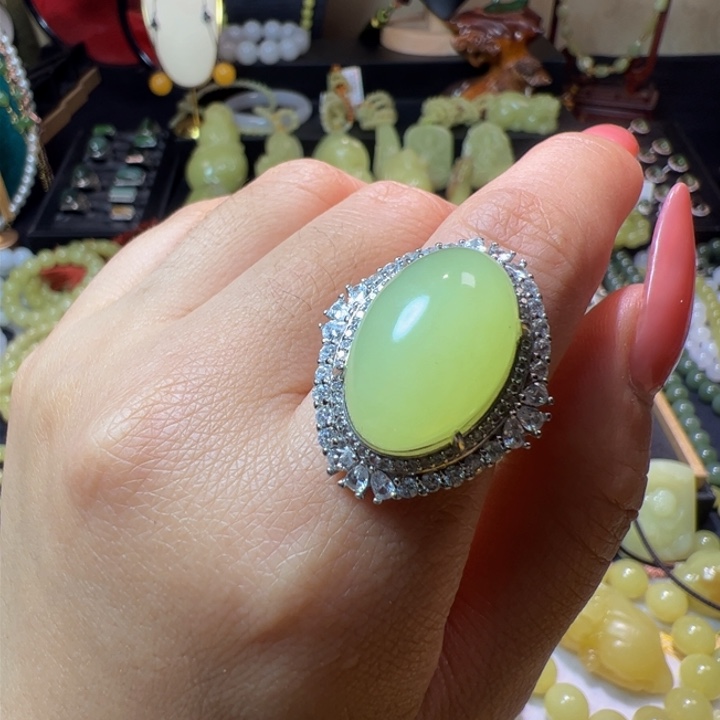 和田玉（黄玉）颈饰银S925镶嵌