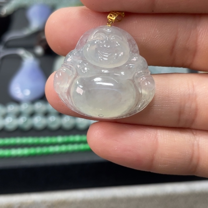 翡翠18K金镶嵌吊坠(赠链)