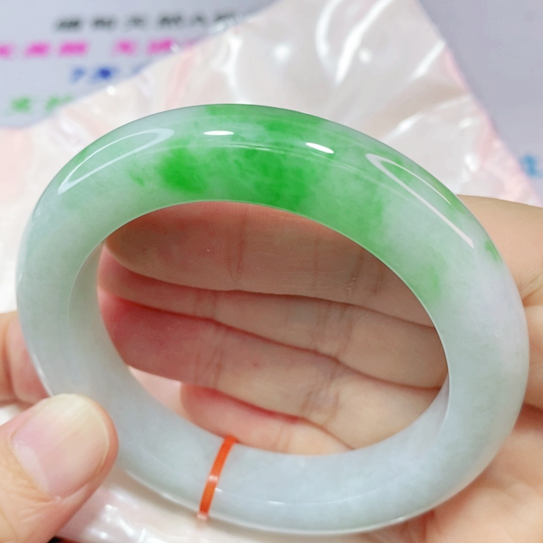 未镶嵌手镯翡翠56.6圈口正圈-厚装