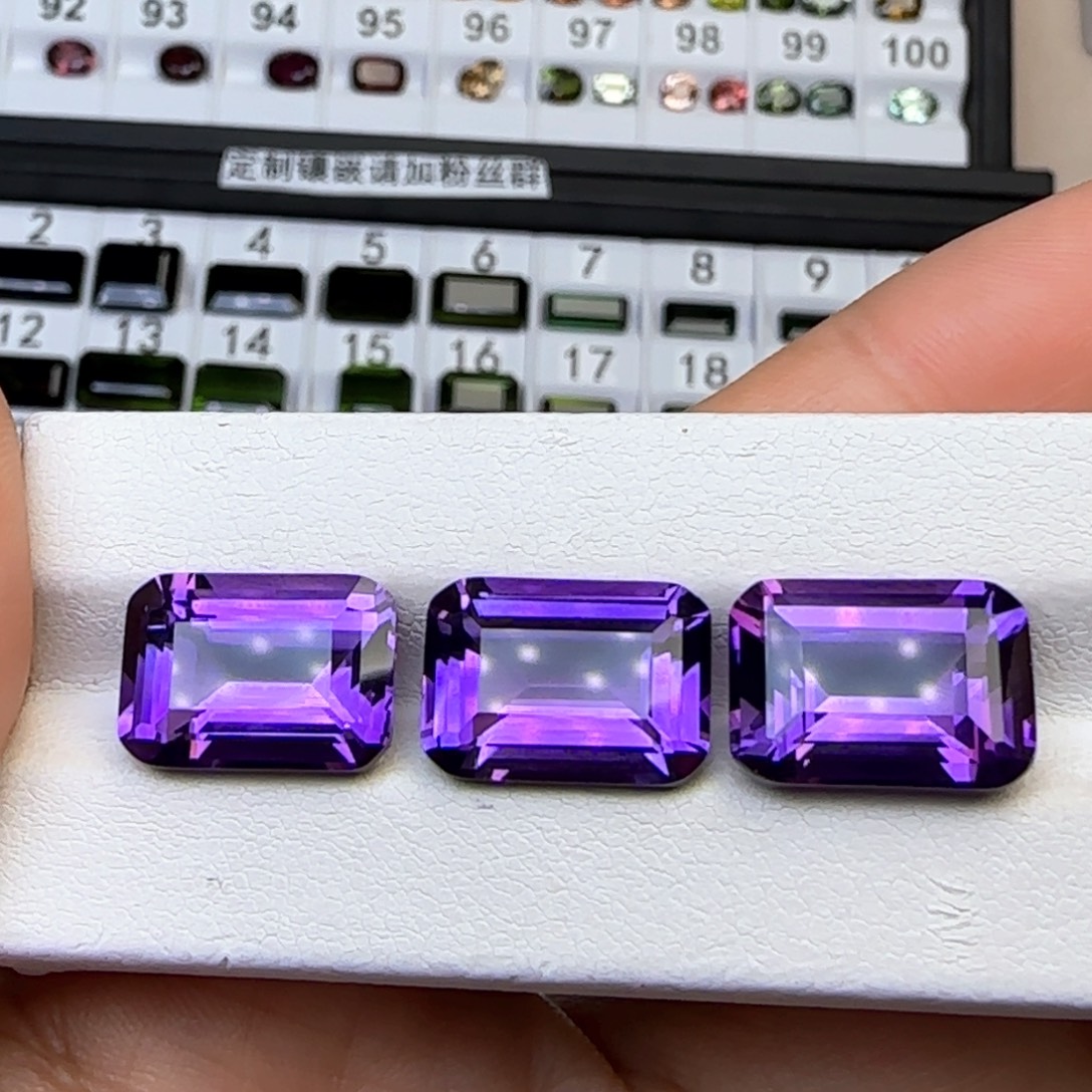 未镶嵌珠宝半成品紫晶10*14mm 多样性随机发一颗