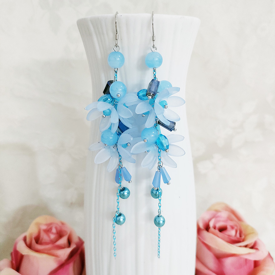 铜合金耳饰 民族风纯手工耳坠长款气质花儿耳环1922