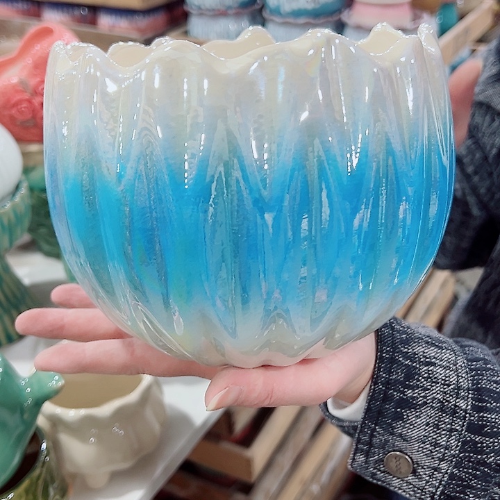 有孔，凑单福利满10元发货陶瓷多肉花盆！