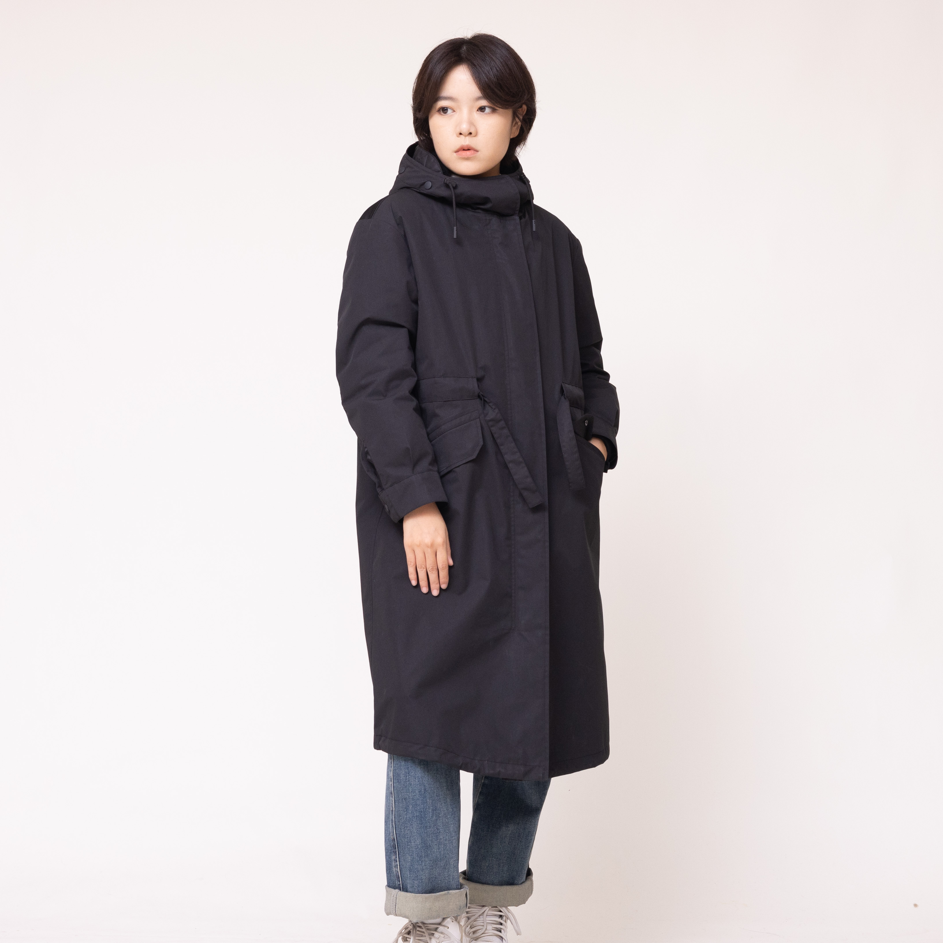 【福利专拍】中长款派克服珍珠羔羊内胆简约可脱卸大衣 21460