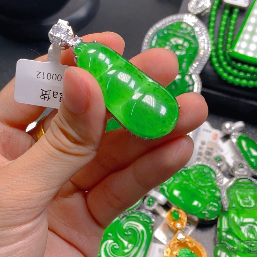 翡翠银S925镶嵌吊坠(不含链)