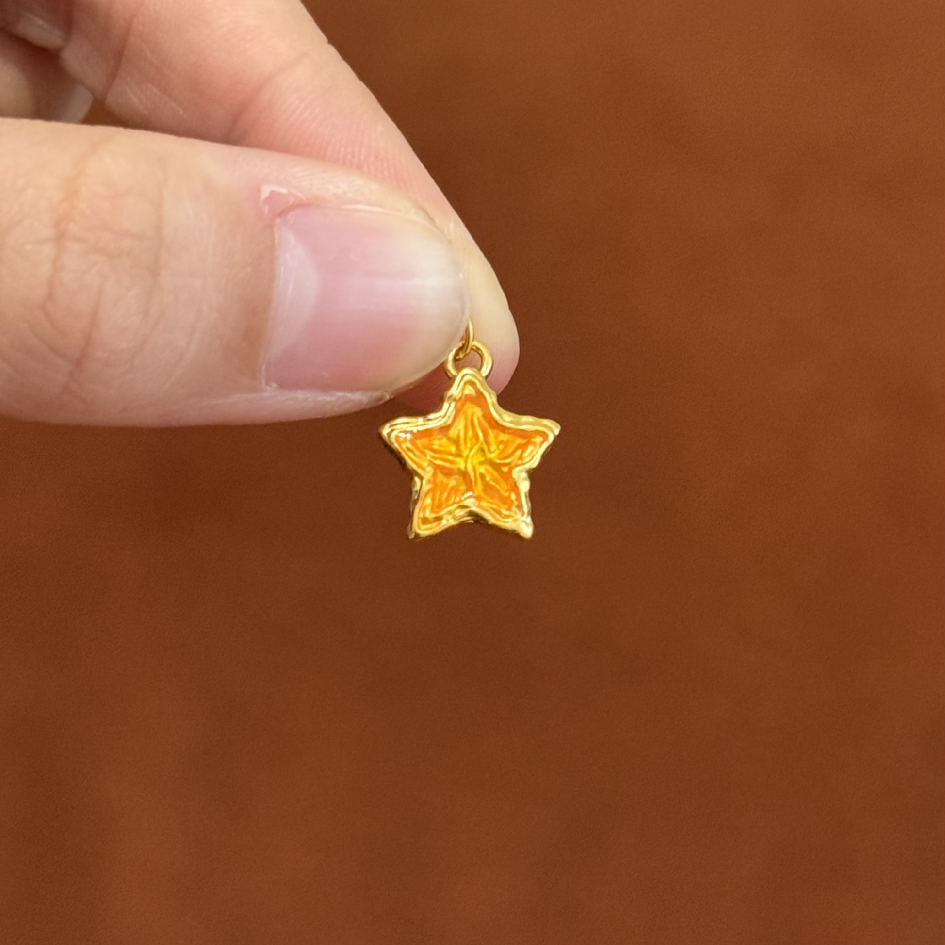 贝贝黄金 足金999 锤纹星星 蜂蜜黄 珐琅彩 圆环 5D工艺 2833