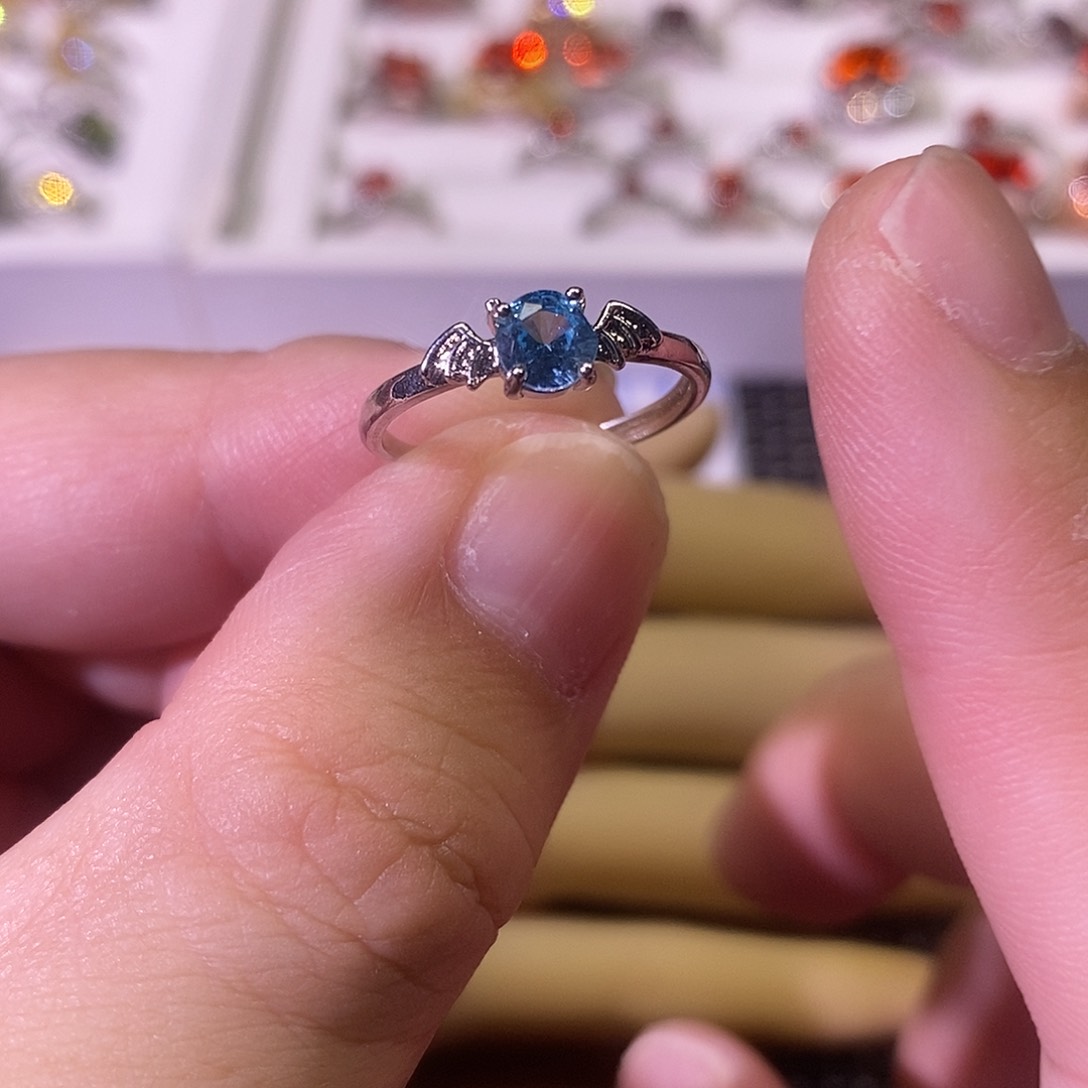 水晶戒指合金水晶戒指开口戒111111