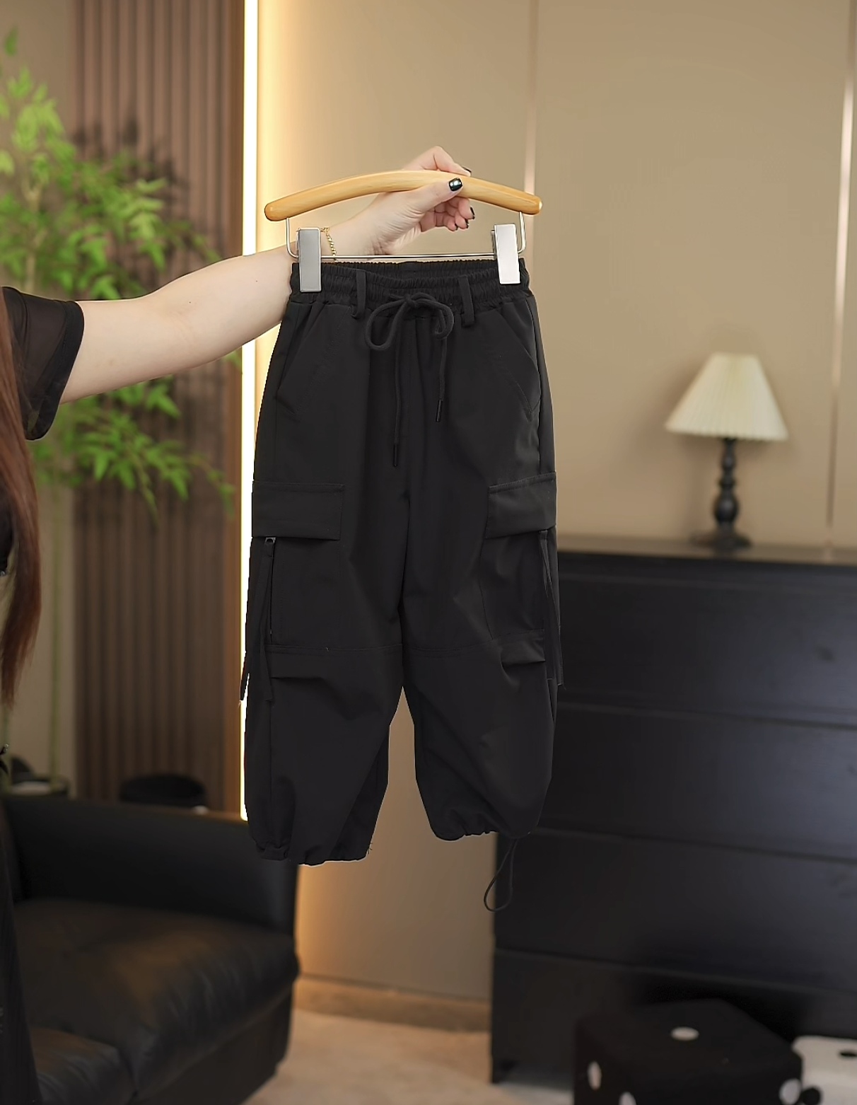 男春秋夏季童装裤子休闲裤休闲裤女童长裤休闲风黑色宽松韩版
