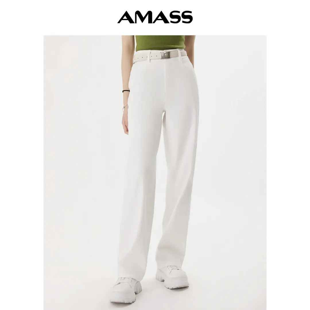 AMASS/阿玛施 新款高腰直筒百搭5100588薄款通勤休闲香蕉牛仔裤