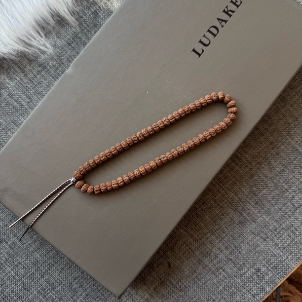 XICUAG西传·平头细纹原生态平细小金刚菩提手串单圈108双龙文玩男