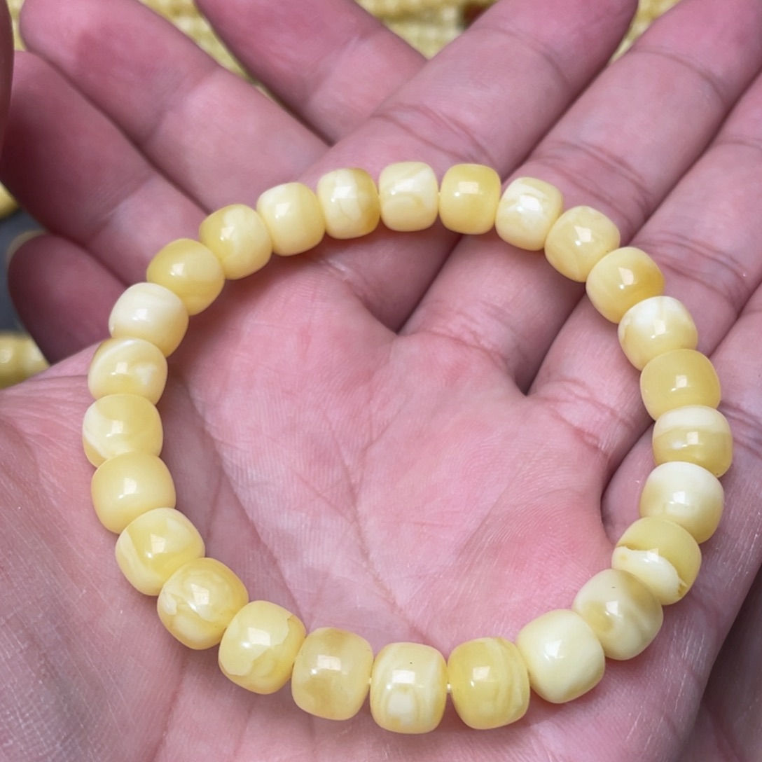 蜜蜡裸石未镶嵌蜜蜡手串8.2mm