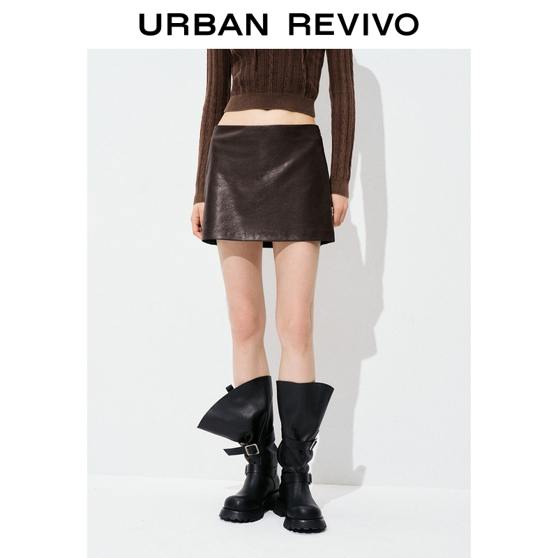 【钟楚曦同款】UR2026春季新款女复古摩登超短款半裙UYY550052