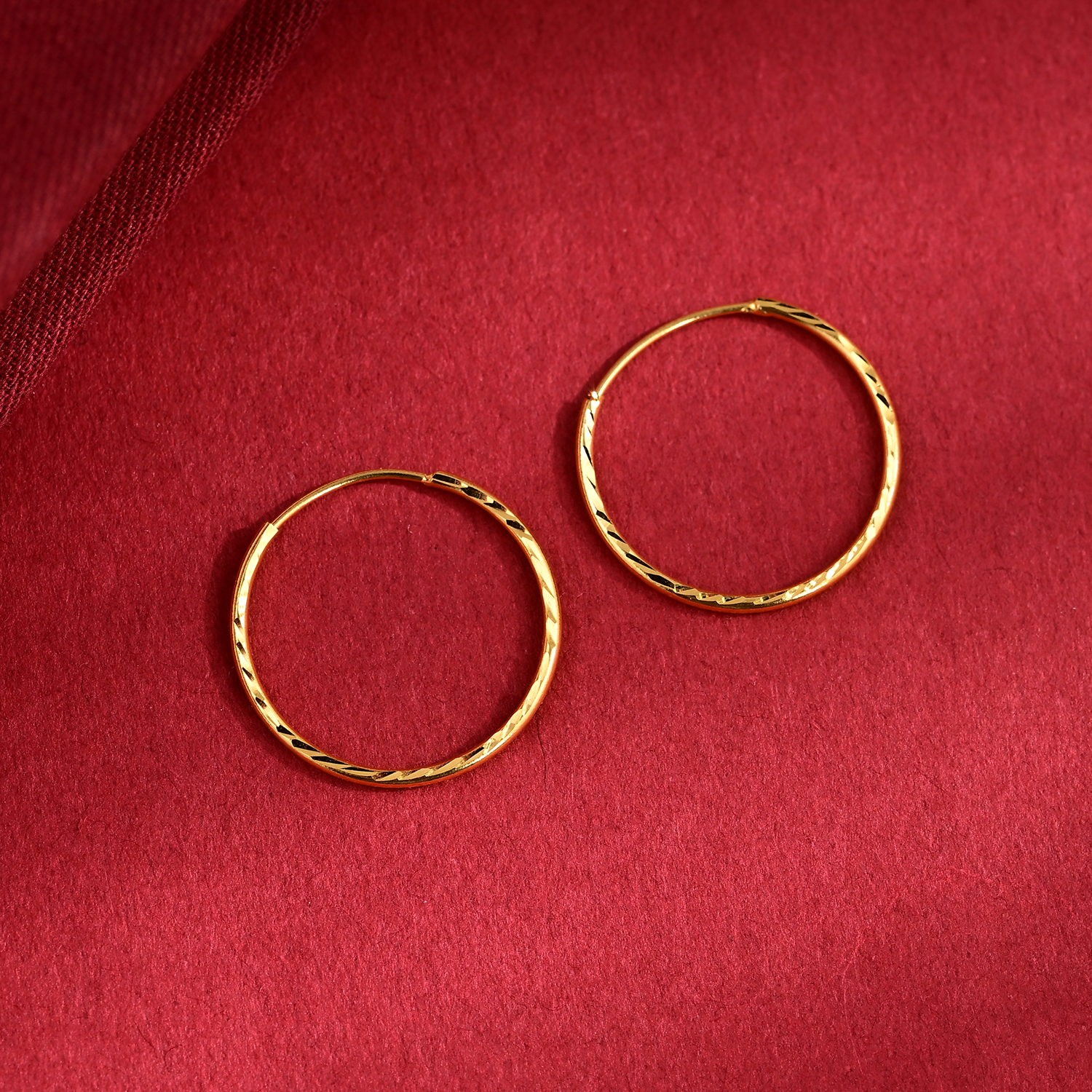 【巧儿专属】18k金百搭16mm万能耳圈一对 万能百搭