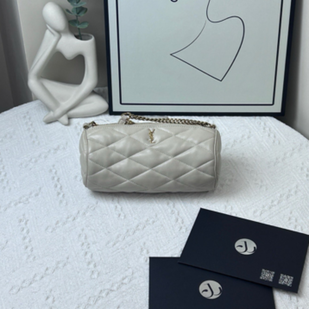 95新 YSL/圣罗兰 笔筒包白 22年/JW5851