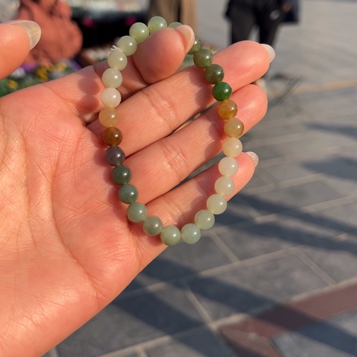 和田玉未镶嵌手镯多宝手串