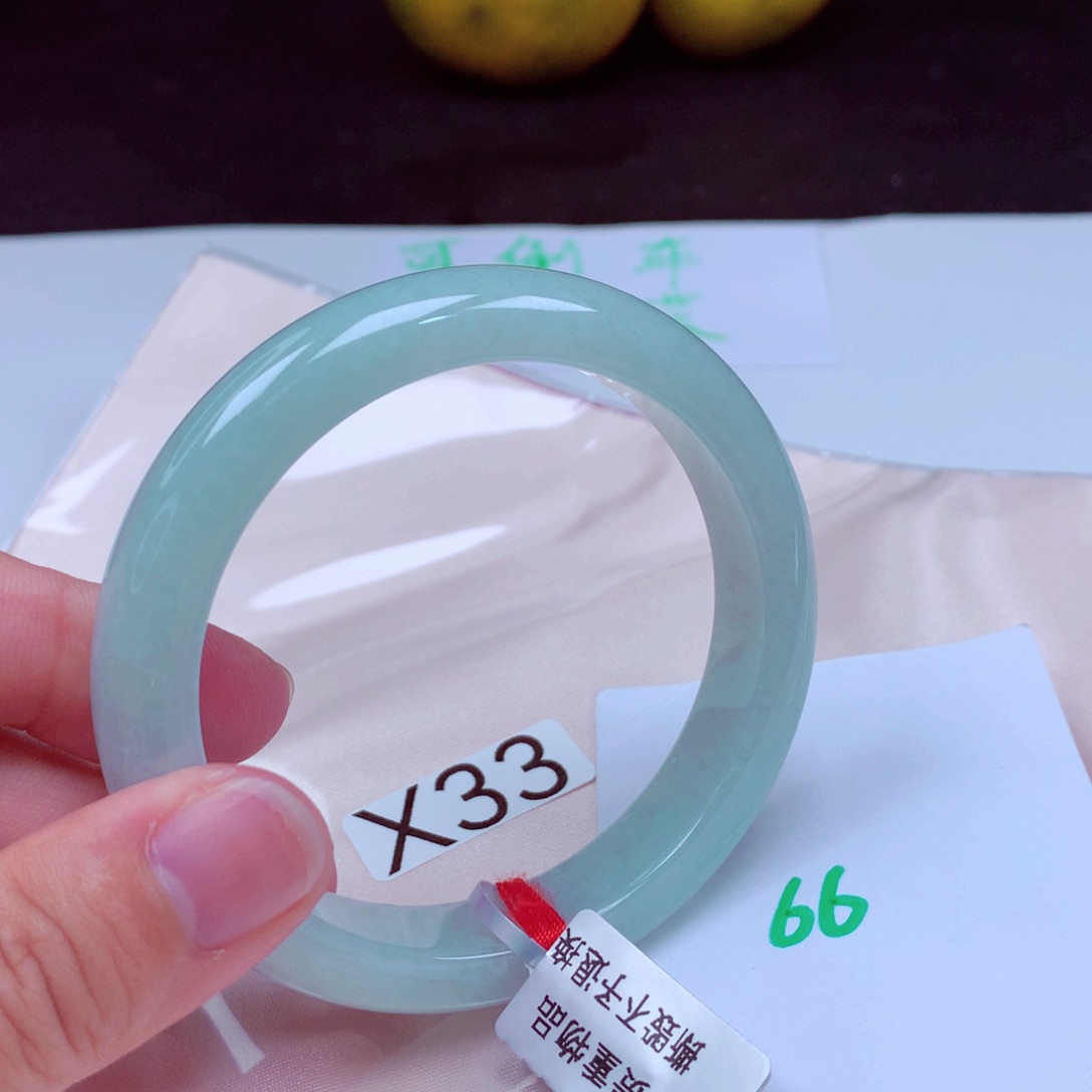 未镶嵌手镯翡翠缅甸天然A货翡翠手镯57.4