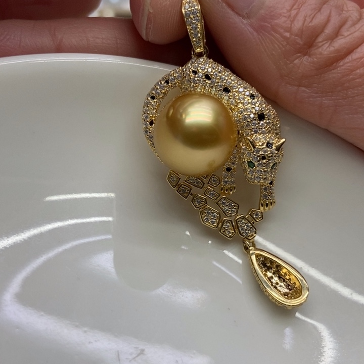 海水珍珠吊坠(不含链)银S925镶嵌