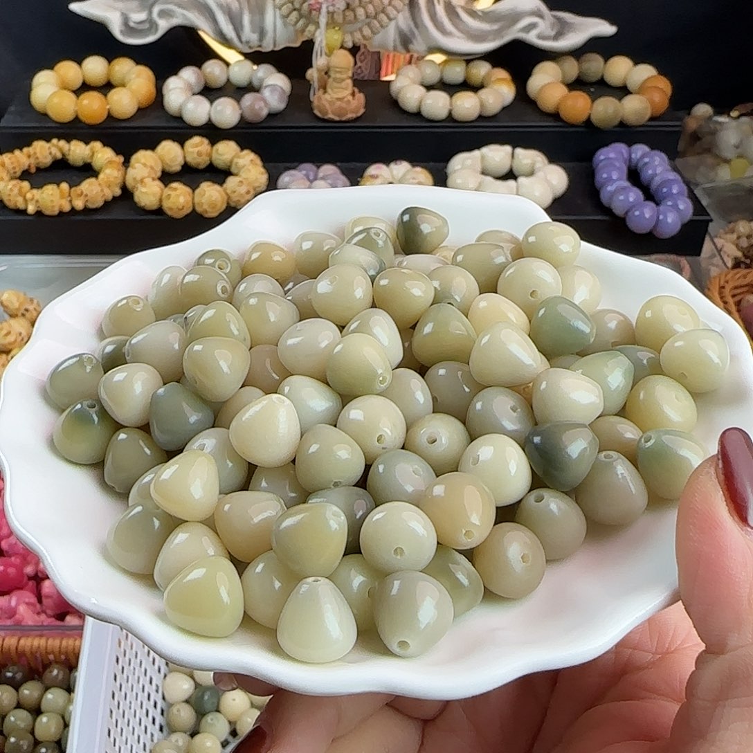 菩提根/象牙果手串卡12果绿水滴50卡牌➕50备珠