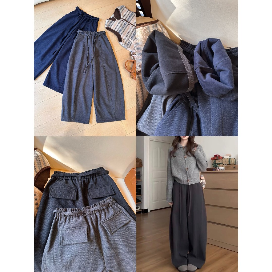 【厚绒】Q56加厚气球裤弯刀裤女冬季新款显瘦百搭休闲保暖阔腿裤