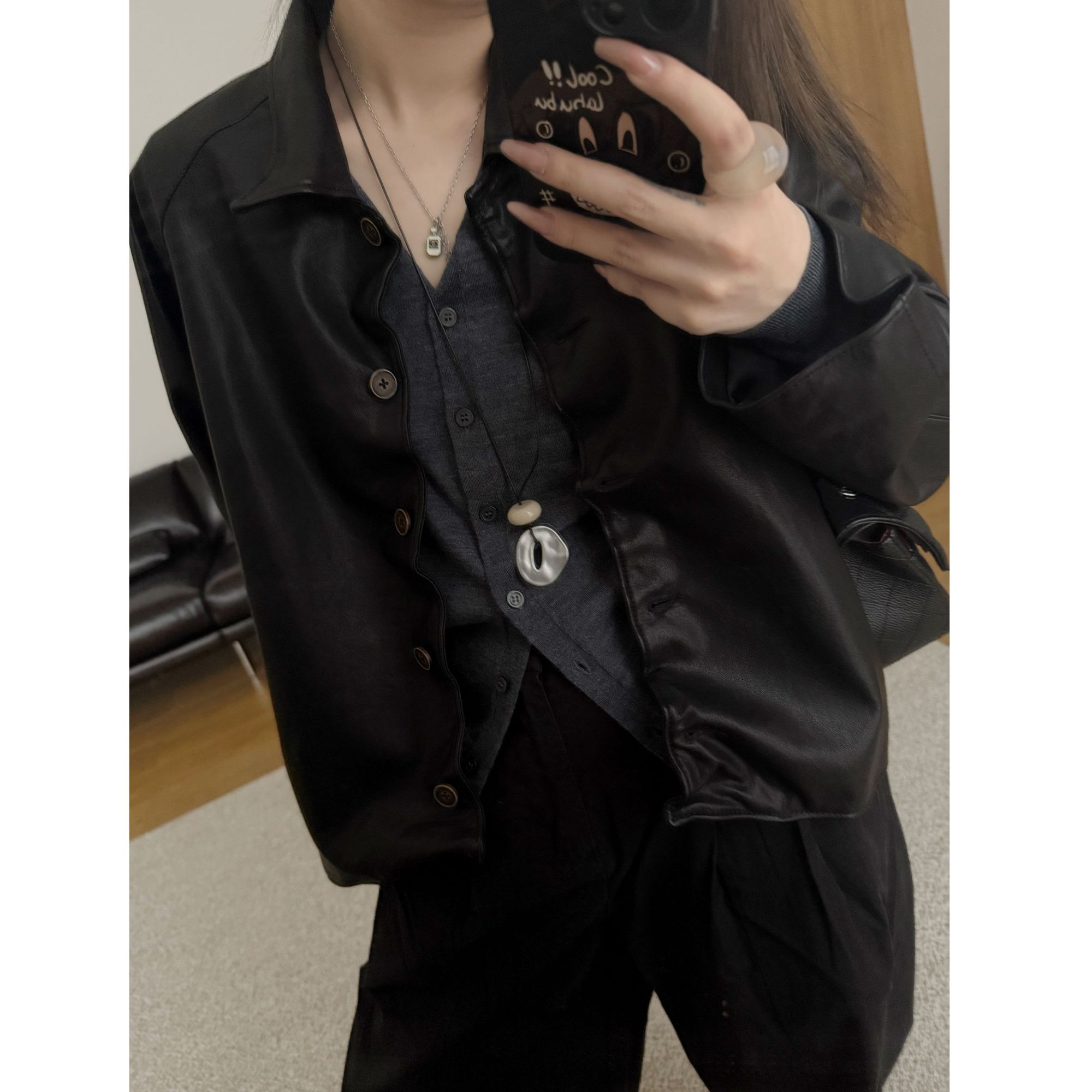 【张满意】全植鞣超薄羊皮真皮皮衣外套女 257538