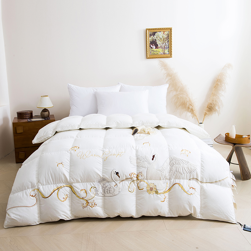 【高端私人定制】2024设计师一生一世绣鹅款冬季加厚保暖羽绒被 35