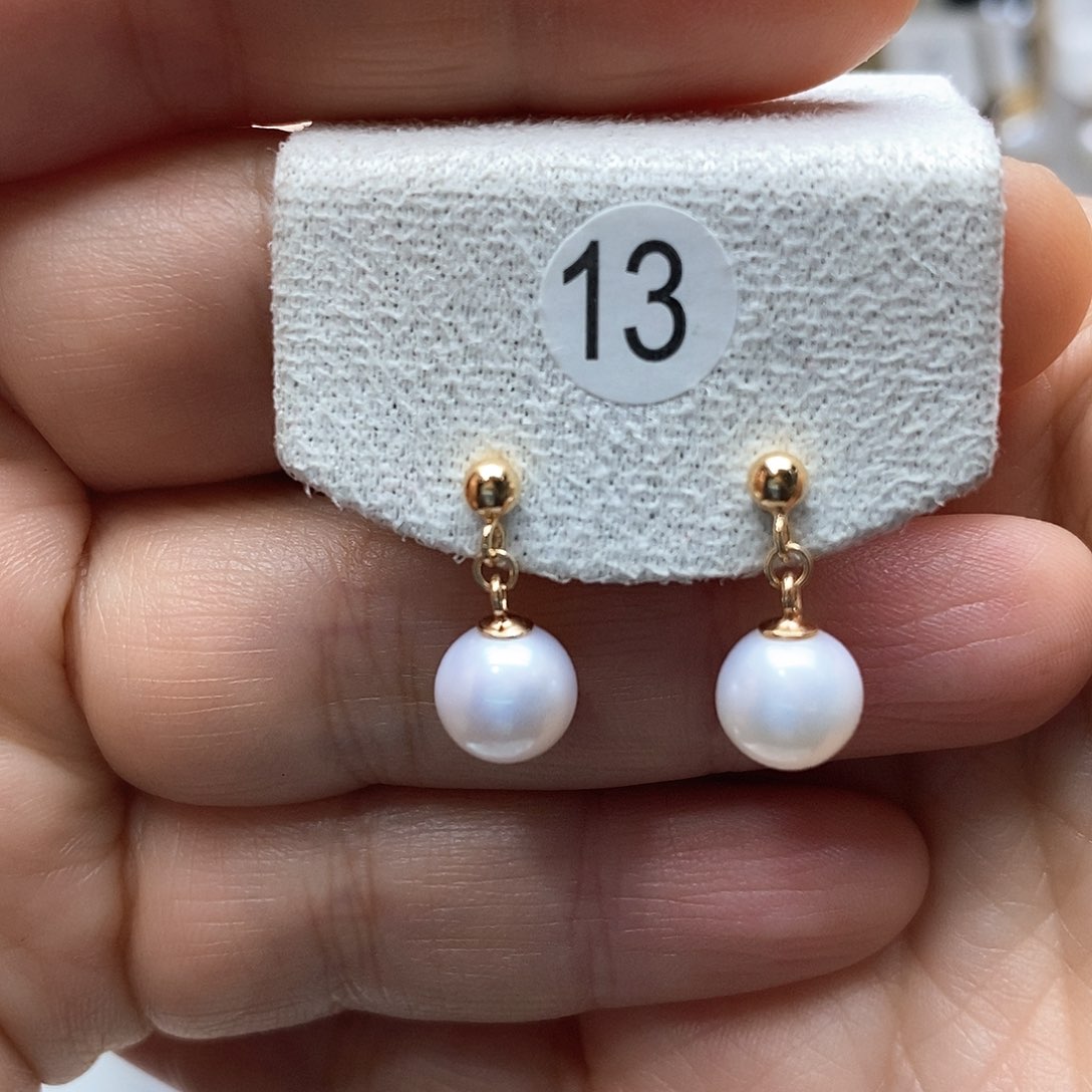 淡水珍珠耳饰银S925镶嵌