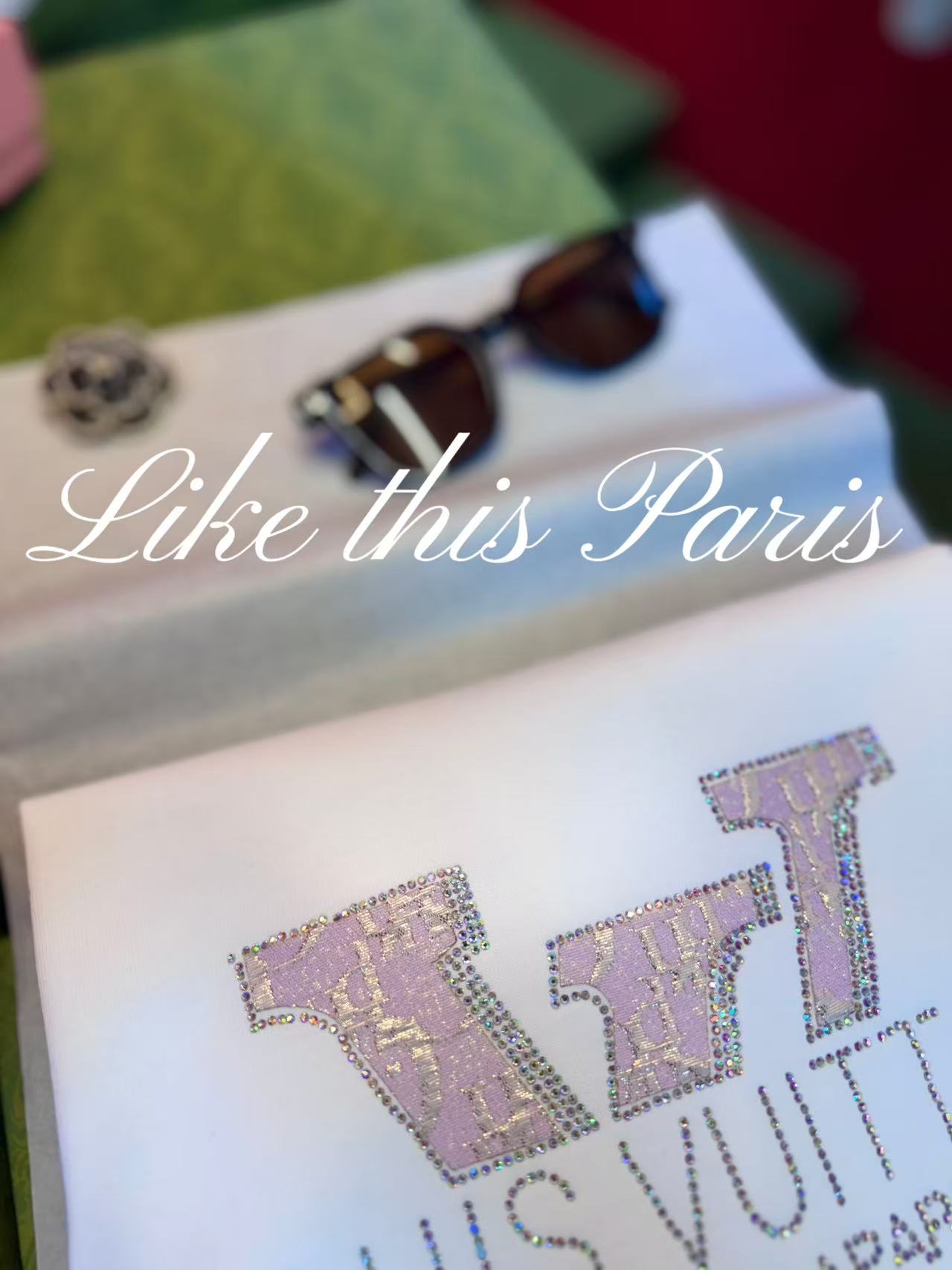 CY【粉色老花】轻奢时尚百搭 重工3D立体毛巾刺绣夏季设计感短袖