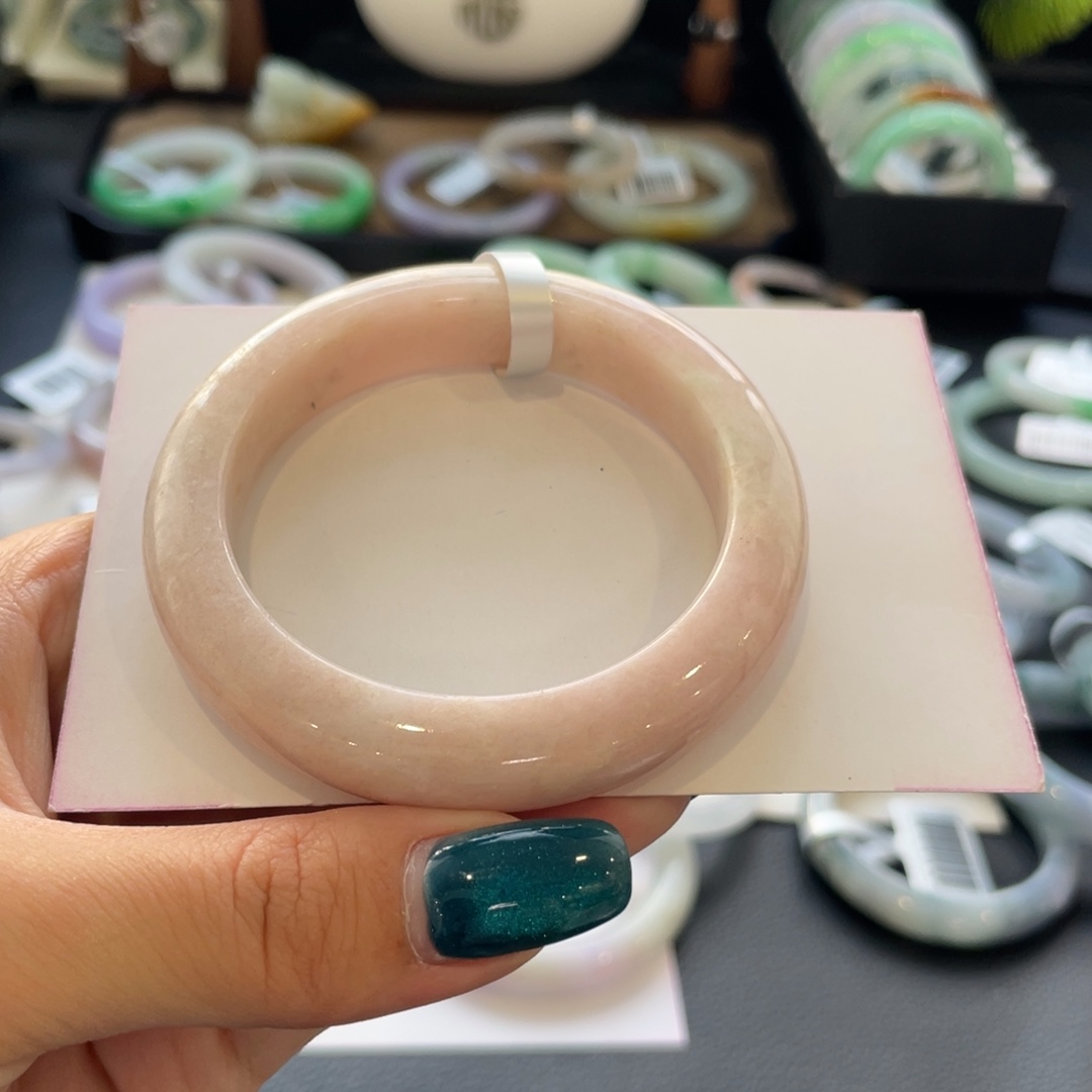 翡翠未镶嵌手镯54.3正圈纹裂