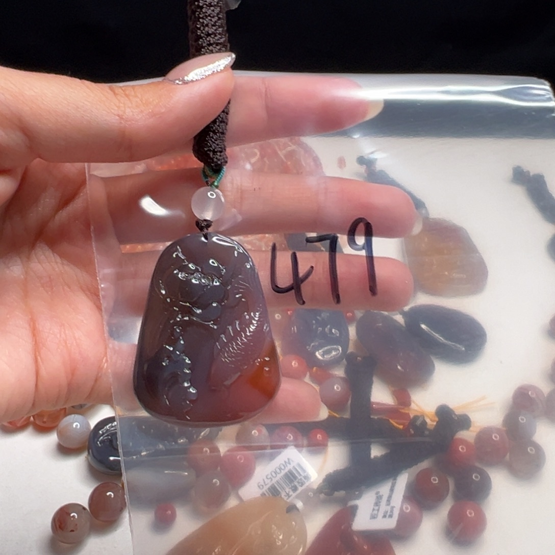 未镶嵌南红玛瑙南红玛瑙479号黑冰吊坠