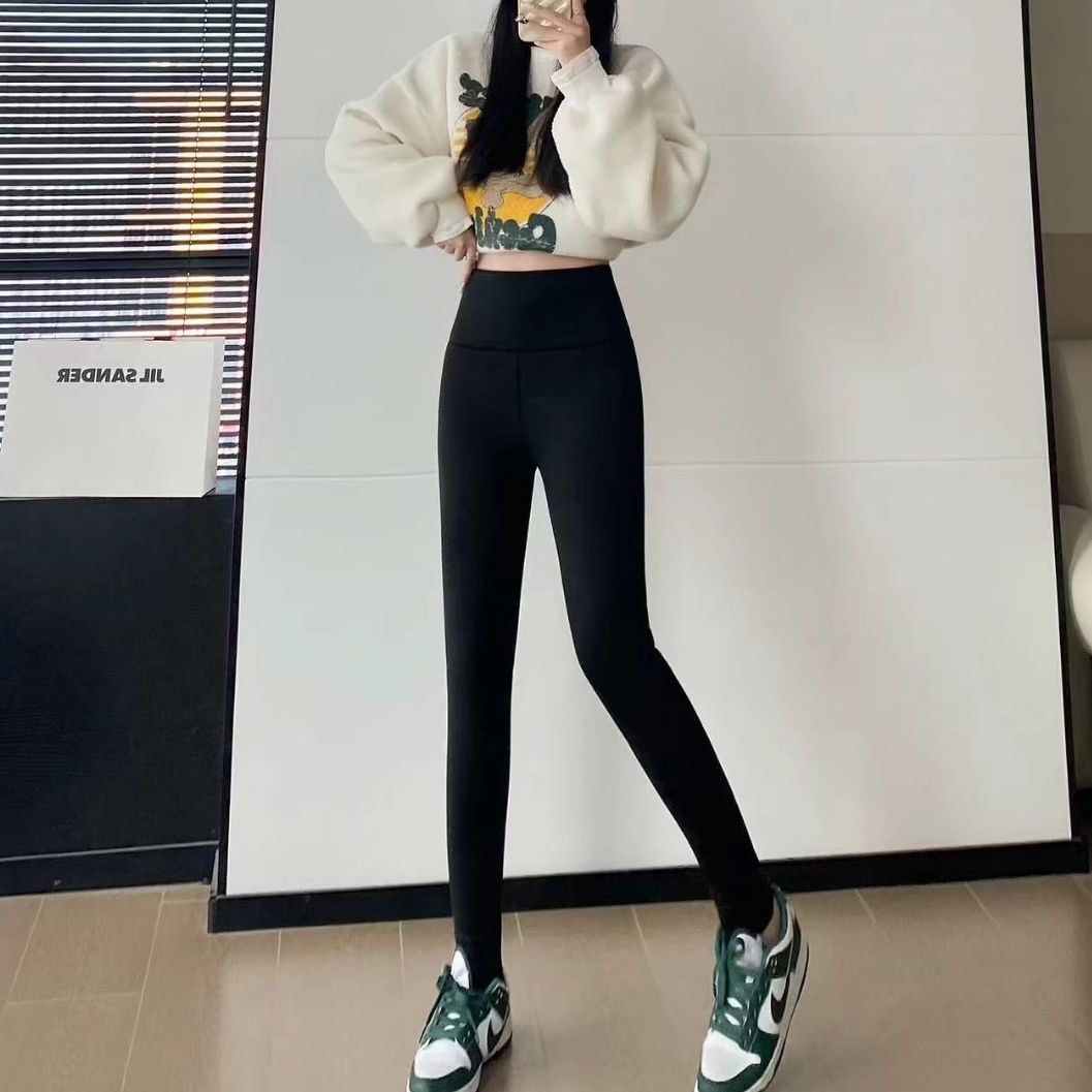 【中暖绒4.0（0度-15度)】早冬款高腰塑性加绒外穿鲨鱼裤显瘦