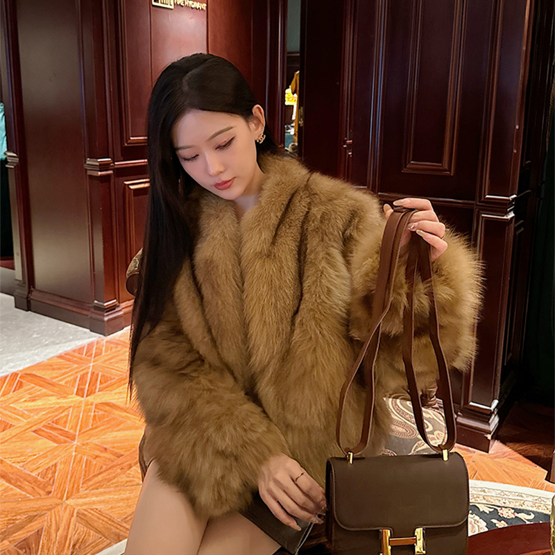 BOBO 霜华映月 狐狸毛皮草外套女2025新款毛毛大衣年轻款冬