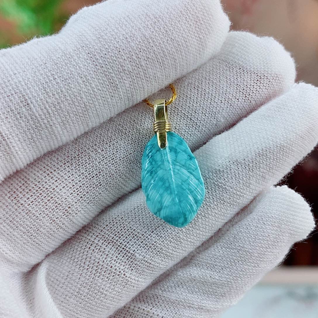 绿松石珠宝奇石银S925镀金镶嵌