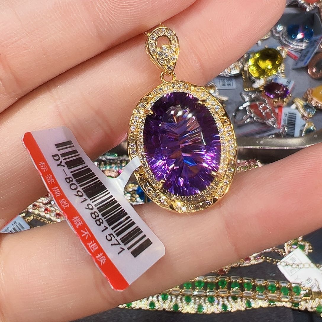 颈饰银S925镶嵌紫晶