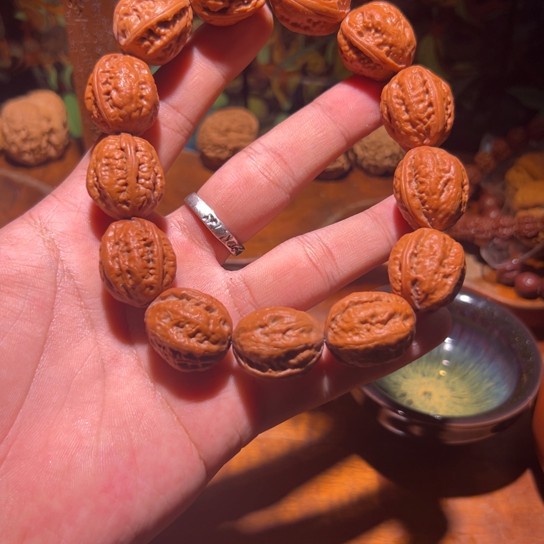 文玩核桃把件20-21龙脊背手串，打底了