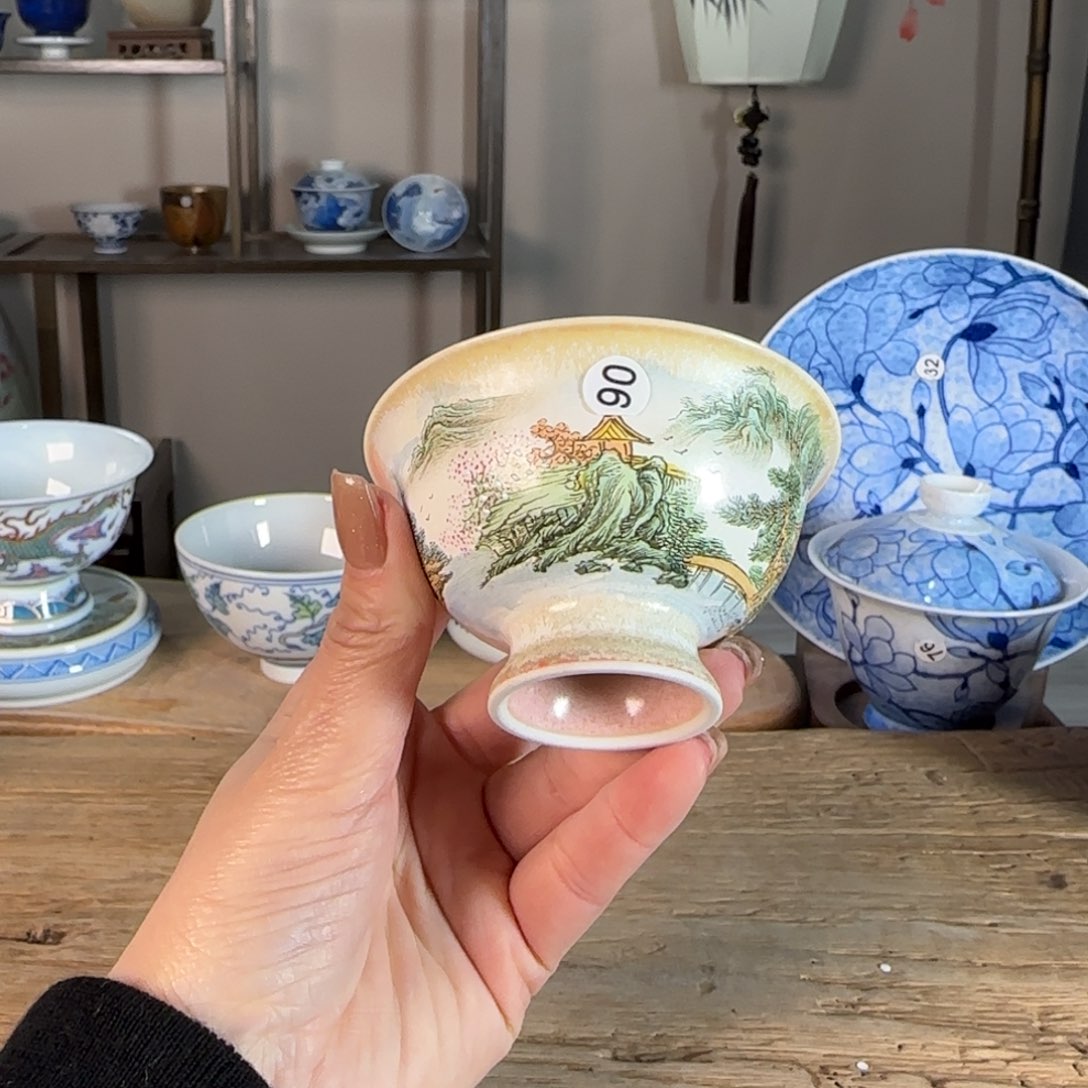 杯景德镇陶瓷柴烧多人