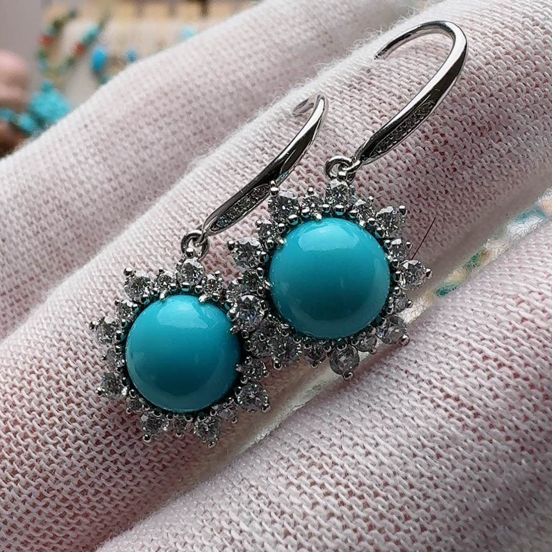 绿松石珠宝奇石银S925镶嵌