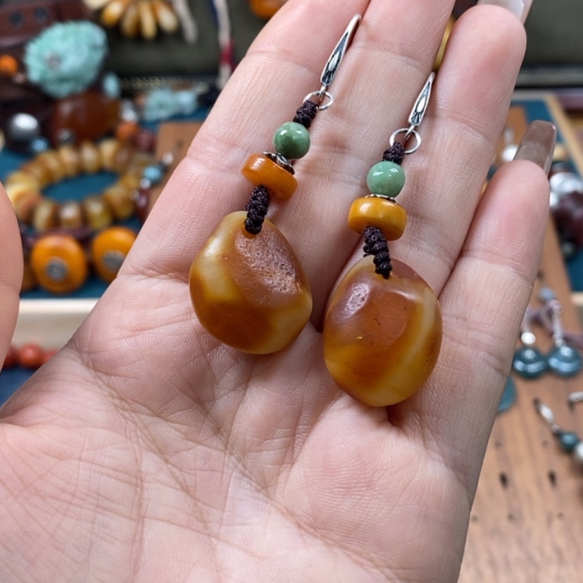 【闪购商品】蜜蜡耳饰未镶嵌耳环