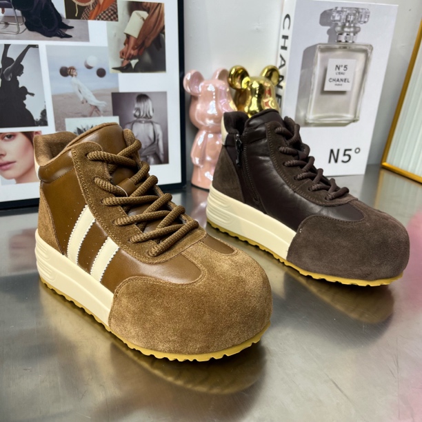 5892复古圆头休闲风小土豆女鞋潮流舒适冬季系带高帮鞋