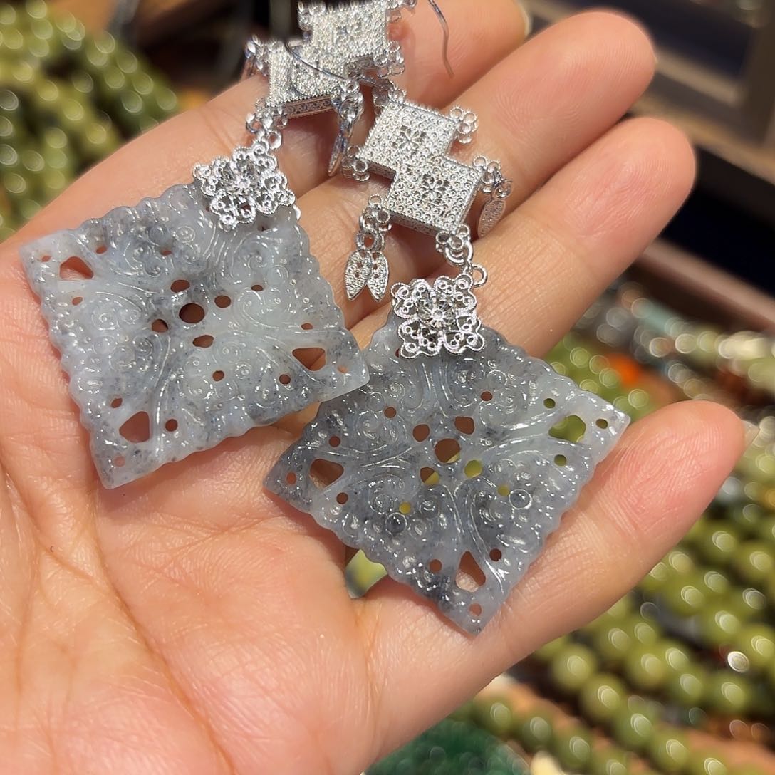 翡翠耳饰未镶嵌原创