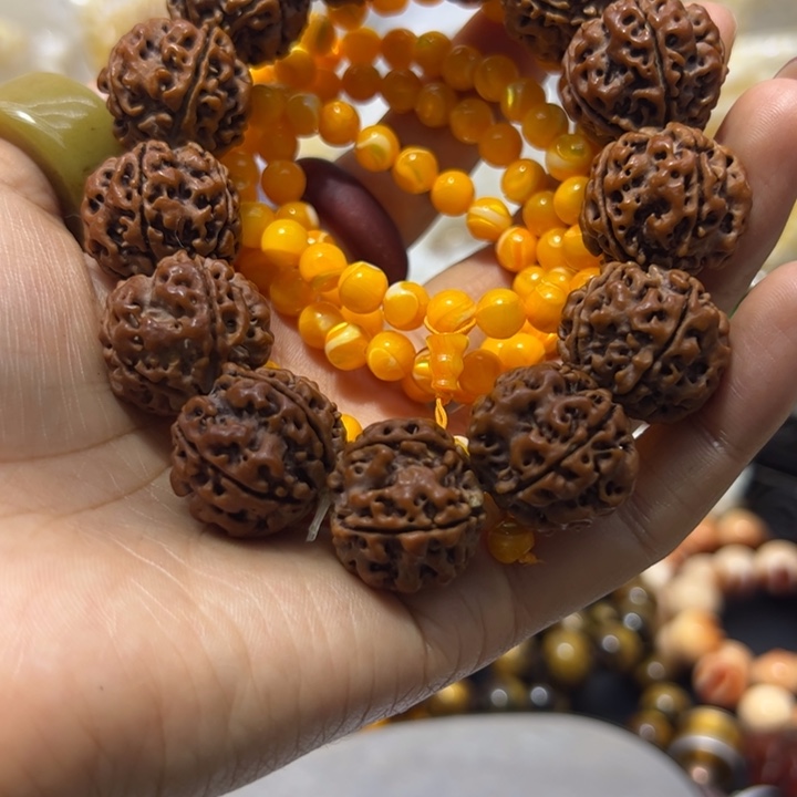 核桃手串/手链0.75/108金黄大白