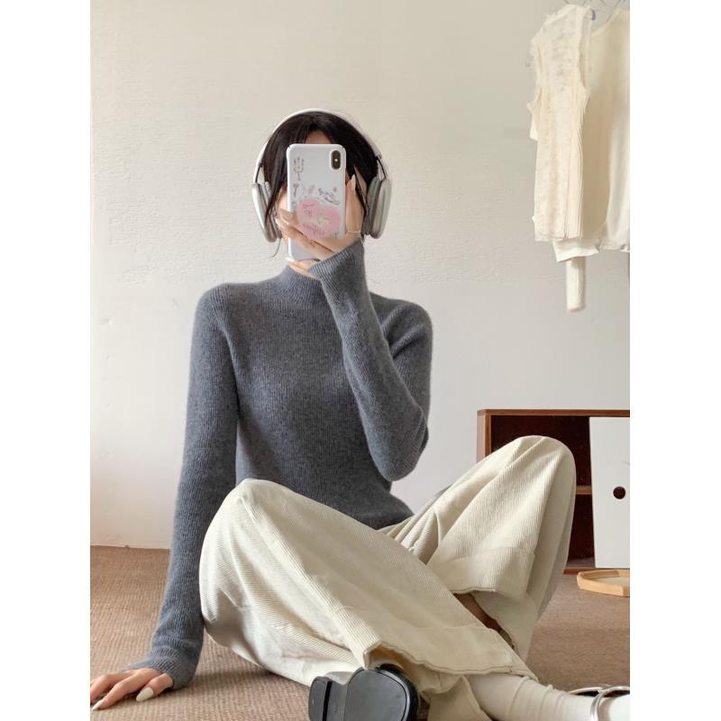 【100山羊绒·半高领坑条】时尚轻奢大气针织衫